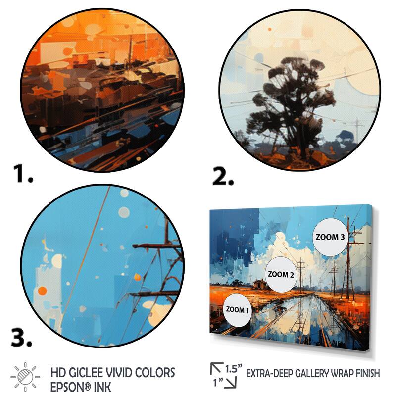 Designart "Power Lines Electric Intersections II" Power Lines Wall Art Prints Bed Bath